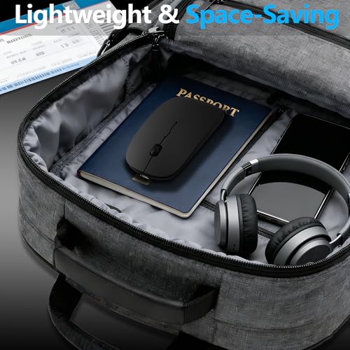 Wireless Mouse for MacBook & iPad, Bluetooth 5.2/3.0 & 2.4G USB-C/USB-A, Rechargeable Silent Slim Mouse with Multi-Device Switching & Activity Mode to Prevent Screen Lock - Black - color: Black
