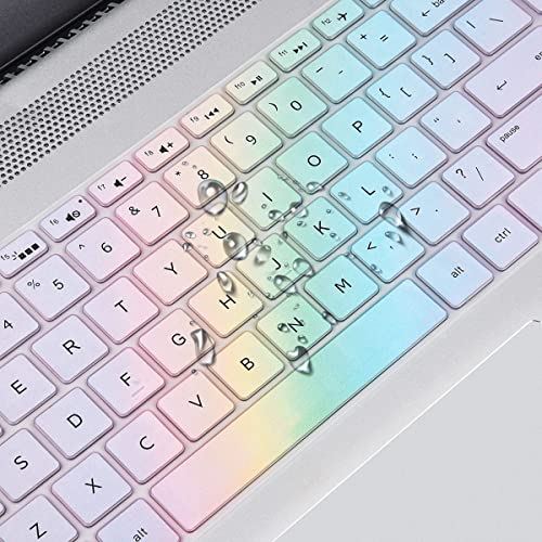 Keyboard Cover for 15.6 17.3 HP Laptop 15-dw 15-dy 15-ef 15-da/db/bs 15t-dw400 15-dw0083wm 15-dy2073dx 15t-dy200 15z-ef2000|HP Envy X360 15m-dr/ds 17-bs/bw/by/ca 17-by4013dx by4623dx 17-by4025nr Skin - color: Rainbow Color