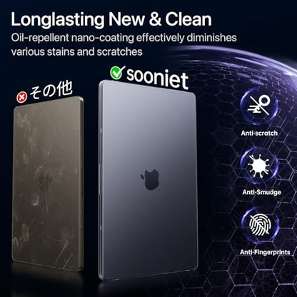 Soonjet Invisible Armor for MacBook Air 15 inch Case M5 M4 M3 M2 2026-2023 | 100% Color Match, Space Gray Clear Matte, Protective Hard Shell, Laptop Cover, Ultra Thin, Anti Crack & Fingerprint & Scratch - color: Space Gray Clear
