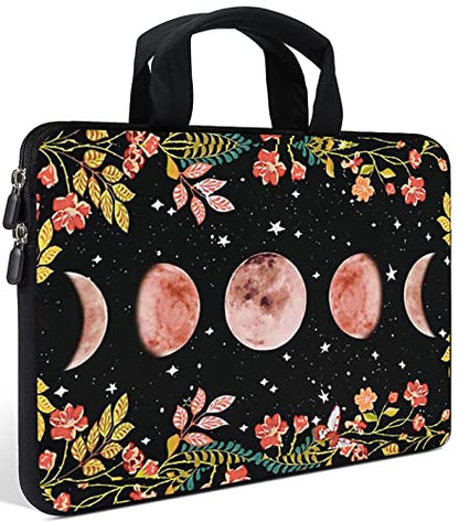 AMARY14 15 15.4 15.6 inch Laptop Handle Bag Computer Protect Case Pouch Holder Notebook Sleeve Neoprene Cover (Flowers moon) - color: Flowers Moon