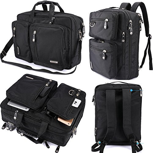 18.4 Inches Laptop Bag Multi-function Briefcase Backpack with Handle and Shoulder Strap Fits Up To 19 Inch Laptops Notebook Computer