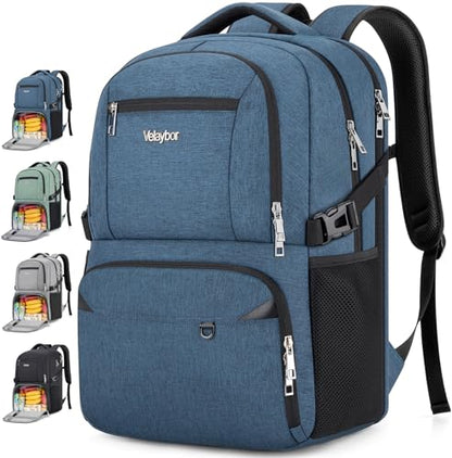 Insulated Lunch Backpack Fit 17" Laptop with Cooler Compartment | 2 In 1 Work Backpack with Lunch Box, Lunch Compartment, Water-Resistant, Lightweight, College Couputer Bag, Men & Women - color: Blue