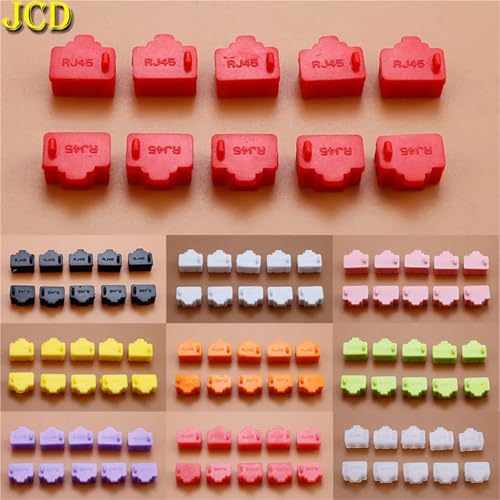 RJ45 dust Cover 100 PCS Ethernet Hub Port RJ45 Anti Dust Cover Cap Protector Plug Female Jack Connector Silicone Dustplug(Green) - color: Green