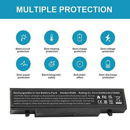 Futurebatt 6Cell AA-PB9NC6B AA-PB9MC6B AA-PB9NC6W AA-PB9NS6B Laptop Battery fit Samsung R420 R430 R468 R470 R480 RV510 RV511 RC512 R519 R520 R530 R540 R580 R730 Q320 Q430 Np550P5c Np365e5c - size: R580 8.86, 3.15, 1.38in
