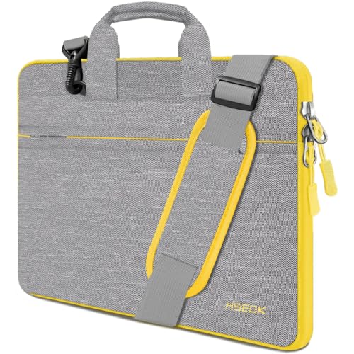Hseok Laptop Shoulder Bag 13 13.3 14 Inch Case Compatible with MacBook Pro/Neo 14" M5/M4/M3/M2/M1,Mac Air/pro/Neo 13" and Most 13 13.3 14 Notebooks,Spill-Resistant Briefcase,LT Gray & LT Yellow - color: Light Gray & Light Yellow, size: 13-13.5 inch