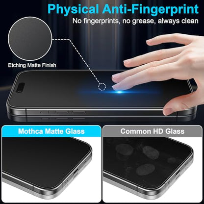 Mothca 2 Pack Matte Privacy Screen Protector for iPhone Air 6.5-inch [Auto Fit Box Dust-Free] Anti Spy Anti-Glare Anti-Fingerprint Full Coverage Tempered Glass, Smooth as Silk, Case Friendly - size: iPhone Air 6.5-inch