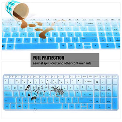 Keyboard Cover Skin Compatible HP Envy x360 15.6" 15-dr1010nr 15m-dr1012dx / HP Pavilion x360 15-BR075NR / HP Pavilion 15-BS 15-BW 15-CC 15-CB 15-CD Keyboard Covers(Omber Sky Blue) - color: Omber Sky Blue