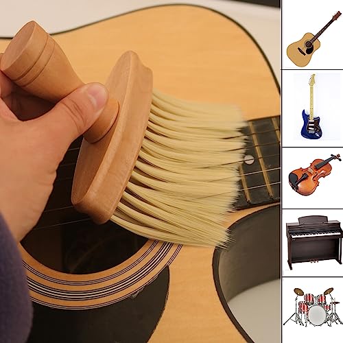 Keyboard Cleaning Brush, Wooden Piano Cleaner Brush, Instrument Dusting Brush Anti-Static Double Sided Ultra Soft Brush, Universal Guitar Laptop Synthesizers Keyboard Brush