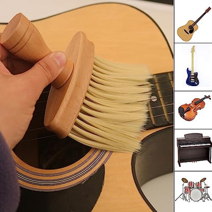 Keyboard Cleaning Brush, Wooden Piano Cleaner Brush, Instrument Dusting Brush Anti-Static Double Sided Ultra Soft Brush, Universal Guitar Laptop Synthesizers Keyboard Brush
