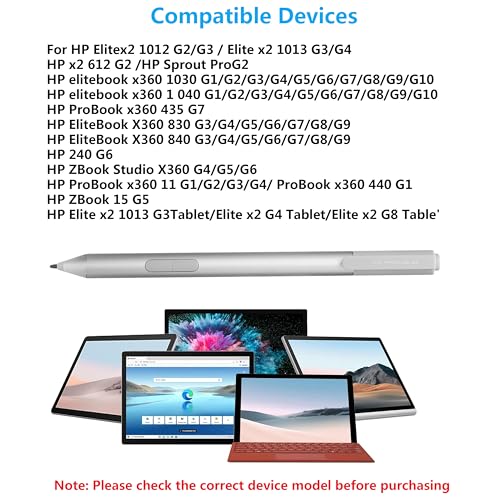 Active Digital Pen fits for HP Elite x2 1012 G1 G2, Elitebook 1030 G2, Elitebook X360 1030 G2 - Silver 846410-001 - color: Silver, style: Elite X2 1012 G2