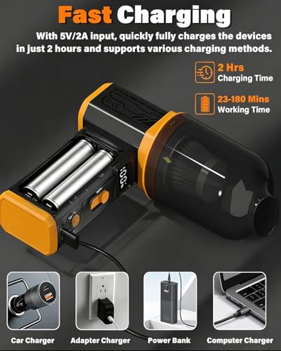 FT08 Compressed Air Duster, 1-10 Stepless Speed Adjustable | Powerful Electric Dust Blower with Display , 130000RPM Brushless Motor, Jet Fan for Keyboard PC Car Outdoor, Black, 2-in-1 - color: Black, 2-in-1