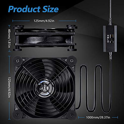 SCCCF Quiet 120mm USB Fan, 5V USB Portable Cooling Fan for Flat Panel TV Receiver Router DVR PlayStation Xbox Computer Cabinet Cooler - style: USB 120mm Single Fan