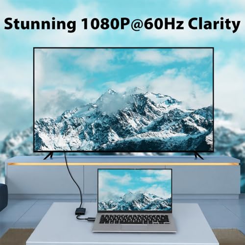 Cyberguys! DisplayPort (DP) to VGA Cable Adapter – 1080P DP Male to VGA Female Converter for Monitor Projector HDTV – Gold-Plated, Secure-Latch Display Port Connector – 2 Pack for Laptop PC Desktop