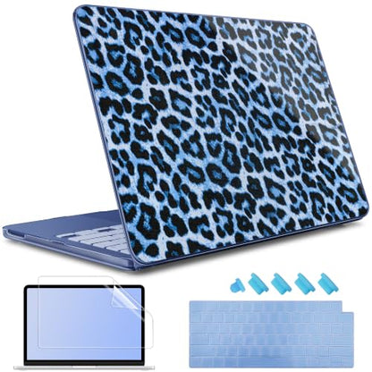 May Chen Compatible with MacBook Neo 13 inch Case 2026 Model A3404, Plastic Hard Shell,Keyboard Cover,Screen Protector,Dust Plug, for MacBook Neo 13" with A18 Pro Chip, Deep Blue Leopard - color: Deep blue Leopard