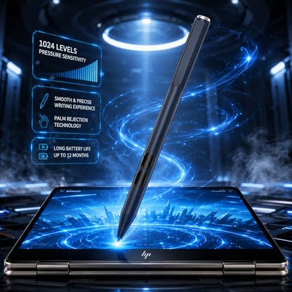 Stylus Pen for Surface Pro, 1024 Pressure, 300 Day Battery Palm Rejection | Works with Surface Pro 11/10/X/9/8/7, Laptop, Book, Go, Studio & Kobo, for Student Note-Taking & Artist Business Drawing - color: Black