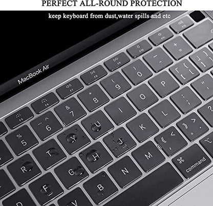 EooCoo for MacBook Air 13.3 inch Case with Keyboard and Screen Protector | Ultra Thin and Transparent, Hard Case Compatible with MacBook Air 13.3 inch M1 Chip 2021-2018 with Retina Display - color: Matte Black