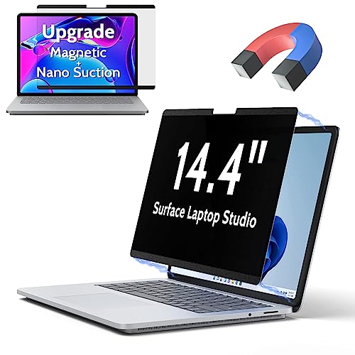 Peslv Magnetic Privacy Screen for Microsoft Surface Laptop Studio 2/1 14.4-Inch, Removable Anti Blue Light Glare Filter, Black Security Private Spy Block Protector - size: Surface Laptop Studio 14.4 Inch