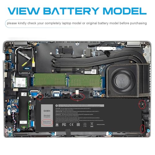 TREE.NB 64Wh GRT01 Battery Replacement for Dell Latitude 15 5521 5531 14 5421 5431 Precision 3470 3561 3571 Alienware m17 R5 AMD Series R05P0 00P3TJ 0P3TJ VXD57 05RGW 9JRV0 0R05P0 - size: 9.21x3.46x0.28inch GRT01