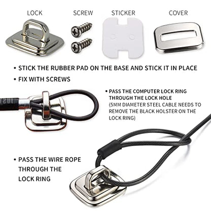 Adhesive Security Plate with Slot for Cables to Lock Down Laptops, Tablets, Monitors and Other Devices （2pcs Unincluded line - color: Computer lock C