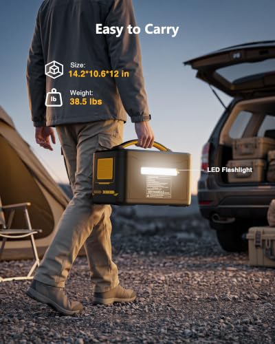 VTOMAN Jump 1800 Portable Power Station &12V Car Jump Starter, 1548Wh LiFePO4 Battery Solar Generator with Jumper Cable, 1800W 3xAC Outlets, 2xPD 100W for Camping Roadside Rescue - style: JP1800+Jumper Cables