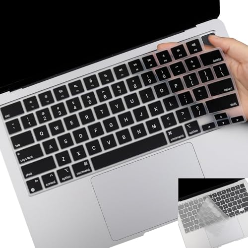 2 Pack Keyboard Cover for 2026-2023 MacBook Air 13" 15" M5 M4 M3 M2,2026-2021 MacBook Pro 14" 16" M5 M4 M3 M2 M1 Pro/Max, Keyboard Skin for 14.2" 16.2" MacBook Pro /13.6" 15.3" MacBook Air, US - color: GradientBlack+TPU