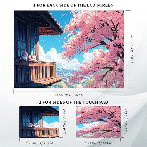 Universal Laptop Skin, DIY Cut-to-Fit Vinyl Cover Compatible with HP, Dell, Lenovo, Mac (13.3" to 15.6"), Anti-Scratch, No Residue & Bubble-Free Protective Decal Sticker, Anime Cat Cherry - color: Anime Cat Cherry