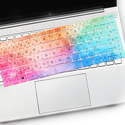 Keyboard Cover for HP Laptop 14 & HP Pavilion x360 14m-dw 14m-dy 14-dv, HP 14m-dw1010wm dw1023dx dw1033dx 14m-dy0033dx 14m-dy0023dx 14m-dy0013dx 14m-dw1013dx dw0023dx dw0033dx-Colorful - color: Colorful