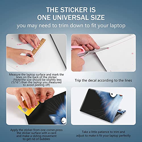 Laptop Skin Sticker Decal 15-15.6 Inches, Universal Reusable Vinyl Sticker for 12.1 13 13.3 14 15.4 Inches Netbook/Notebook PC, Waterproof & Scratch-Resistant (Lovely Winking Cat) - color: Lovely Winking Cat