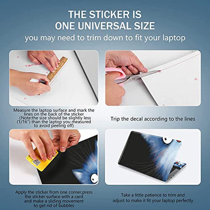 Laptop Skin Sticker Decal 15-15.6 Inches, Universal Reusable Vinyl Sticker for 12.1 13 13.3 14 15.4 Inches Netbook/Notebook PC, Waterproof & Scratch-Resistant (Lovely Winking Cat) - color: Lovely Winking Cat