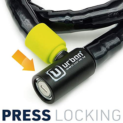 Urban UR5100 Phyton Cable Lock, Reinforced Steel Cable with Very Flexible Articulated Shielding, High Security Lock, Anti Theft Armored Cable for Motorcycle, Electric Bicycle, Scooter, 100cm/3,3ft