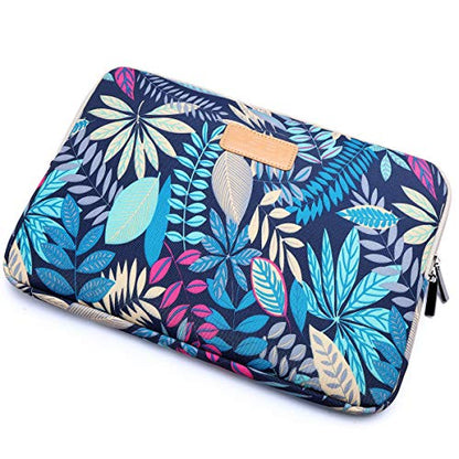 BSLVWG 10 Inch Laptop Sleeve Multi-Color & Size Choices Case/Water-Resistant Neoprene Notebook Computer Pocket Tablet Briefcase Carrying Bag/Pouch Skin Cover - color: Blue Leaves, size: 10 inch