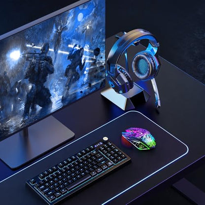 VersionTECH. Wireless Gaming Mouse, Rechargeable Computer Mouse Mice with Colorful LED Lights, Silent Click, 2.4G USB Nano Receiver, 3 Level DPI for PC Gamer Laptop Desktop Chromebook Mac-Black - color: Black
