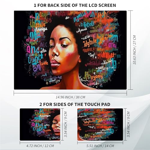 Universal Laptop Skin, DIY Cut-to-Fit Vinyl Cover Compatible with HP, Dell, Lenovo, Mac (13.3" to 15.6"), Anti-Scratch, No Residue & Bubble-Free Protective Decal Sticker, Afro Girl Graffiti - color: Afro Girl Graffiti