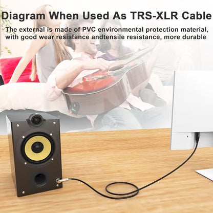 Right Angle 6.35mm TRS to XLR Male，（1.5FT 2Pack） Right Angle 1/4" TRS to XLR 3Pin Male,for Speakers, Stage, DJ and More - style: Right Angle 6.35mm TS to XLR Male