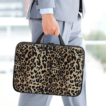 10 inch Laptop Sleeve with Laptop Skin Sticker Set – Slim Protective Case with Smooth Zipper, Lightweight Tablet & Notebook Sleeve for Travel & Daily Carry, Leopards - color: Leopards, size: 10 inch