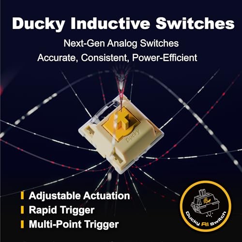 Ducky One X Mini Wireless 60% Inductive Keyboard: Tri-Mode, Rapid Trigger, Linear Inductive Switches, Gasket-Mount Quack Mechanics+ 7-Layer Dampening, High-Density PBT Doubleshot Keycaps, US, Black | Wireless 60% gaming keyboard, rapid trigger inductive,