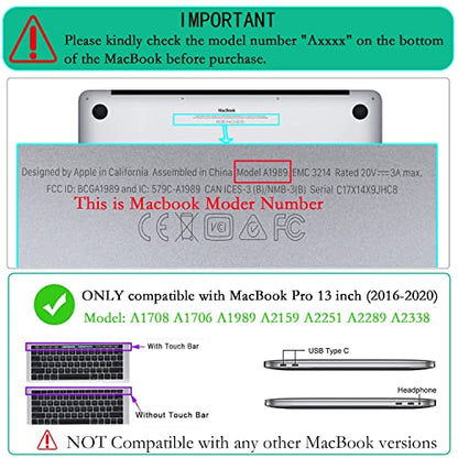 LanBaiLan Compatible for MacBook Pro 13 inch with Touch Bar 2016-2022 Release M1 M2 A2338 A2289 A2251 A2159 A1989 A1706 A1708 Plastic Laptop Protective Case & Keyboard Cover, Matcha Green Marble - color: Matcha Green Marble