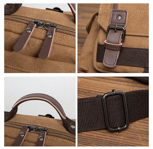 Sechunk Canvas Messenger Bag Sling Bag Crossbody Bag Shoulder Bag Retro Cross Body Handbags - color: Coffee, size: Small