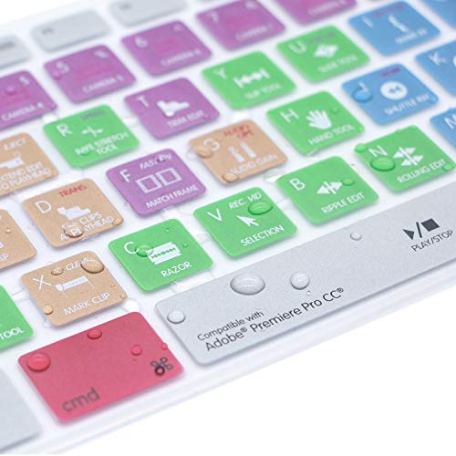 Ultra Thin Shortcuts Extended Silicone Keyboard Protective Cover Skin for Mac Aluminum Wired Keyboard MB110LL/B (A1243) Numeric Keypad (for Adobe Premiere Pro CC) - color: Premiere Pro CC