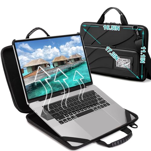 BUG 17.3 Inch Laptop Case Hard Shell, Protective Laptop Carrying Case with Stand for Heat Dissipation - color: Black, size: 16.5-17.3 inch
