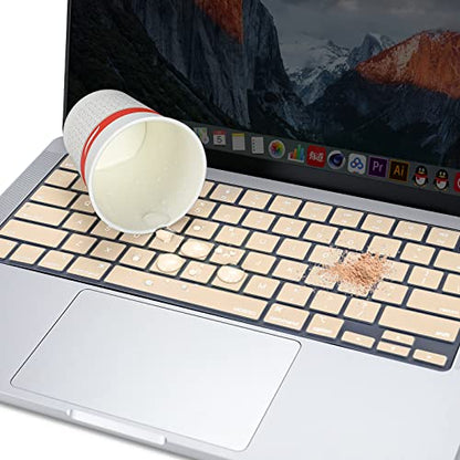 MOSISO Keyboard Cover Skin Compatible with MacBook Air 15 inch M3 M2 | A3114 A2941/Air 13.6 A3113 A2681/Pro 14/16 M4 M3 M2 M1, Apricot - color: Apricot