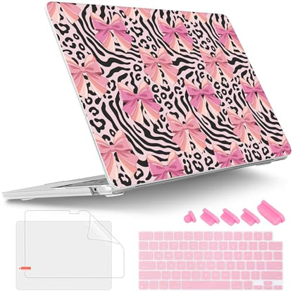 Tuiklol for MacBook Air 13 inch Case M5 2026 M4 2025 M3 2024 M2 2022 Release Model A3449 A3240 A3113 A2681,Plastic Hard Shell Cover for MacBook Air 13.6 with Touch ID, Grid Bow - color: Grid Bow