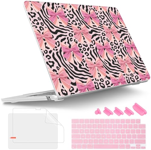 Tuiklol for MacBook Air 13 inch Case M5 2026 M4 2025 M3 2024 M2 2022 Release Model A3449 A3240 A3113 A2681,Plastic Hard Shell Cover for MacBook Air 13.6 with Touch ID, Grid Bow - color: Grid Bow