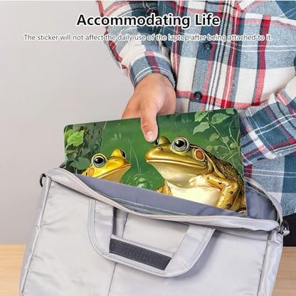 Universal Laptop Skin Sticker with 2 Wrist Pad Skins, Waterproof Scratch Resistant Vinyl Laptop Cover Decal, Cut to Fit for 11–15.6 Inch MacBook HP Dell Lenovo, Frogs - color: Frogs