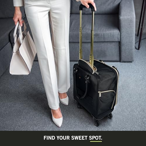 Kenneth Cole REACTION Chelsea Chevron Quilted Luggage, Black, Underseater, 17-Inch Carry On - color: Black, size: 17-Inch Underseater
