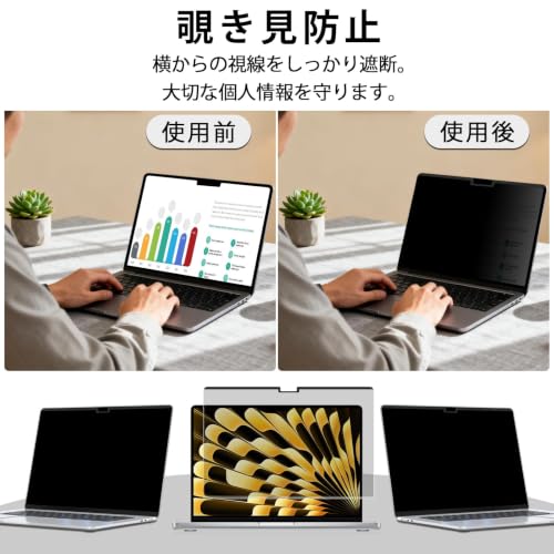 ZOEGAA Privacy Screen Protector for MacBook Air 15 Inch 2023 (M2, A2941). | 1 Install Ways; Anti Bule Light/Glare; Compatible With macbook air 15 inch M2 chip; - size: MacBook Air 15 inch (2023, M2)