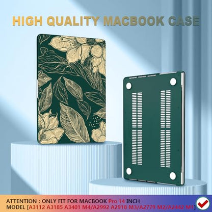 CISSOOK Compatible with MacBook Pro 14 inch Case 2026 2025 2024 2023 2022 | A3434 A3427 A3426 A3112 A3185 A3401 A2918 A2992, 5in1 Kit Hard Shell Case for MacBook Pro 14 M1 M2 M3 M4 M5, Elegant Floral - color: 14inch-Elegant Floral