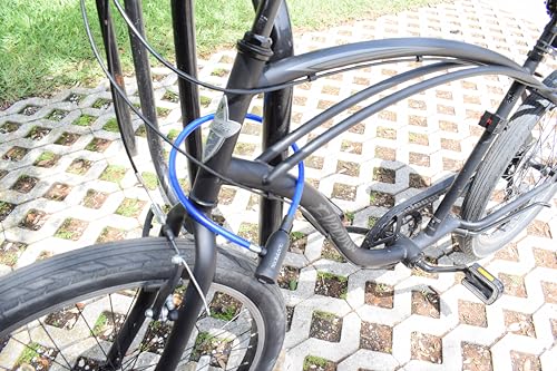 Bike Security Cable Lock Kit (2' or 4') with Keys, 4' | Weatherproof, Vinyl Coated, 10mm Security Cable, Mounting Bracket, Compact, Anti-Theft Protection, Bikes, Bicycles, Scooters - size: 4ft