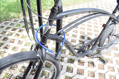 Bike Security Cable Lock Kit (2' or 4') with Keys, 2' | Weatherproof, Vinyl Coated, 10mm Security Cable, Mounting Bracket, Compact, Anti-Theft Protection, Bikes, Bicycles, Scooters - size: 2ft