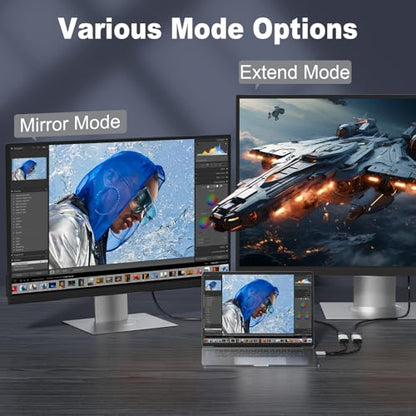 Unidirectional USB C to DisplayPort 1.4 Adapter 32.4Gbps, 4K@240hz, 8K@60hz, and HDR Support - Thunderbolt 3/4 to Display Port Compatible with iPad Pro, iPhone 16/15 Pro, MacBook Pro, XPS, Surface